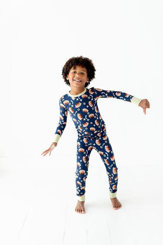 Kiki and Lulu Boy's Bamboo Long Sleeve Pajama Set - Football