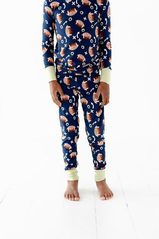 Kiki and Lulu Boy's Bamboo Long Sleeve Pajama Set - Football