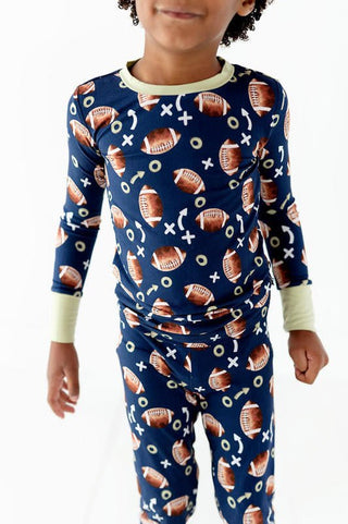 Kiki and Lulu Boy's Bamboo Long Sleeve Pajama Set - Football