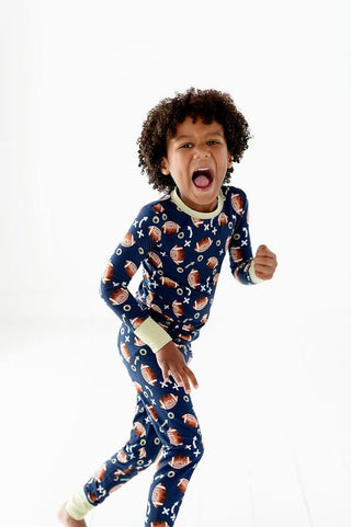 Kiki and Lulu Boy's Bamboo Long Sleeve Pajama Set - Football