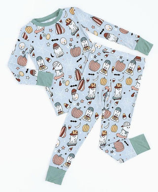 Kiki and Lulu Boy's Bamboo Long Sleeve Pajama Set - IM JUST A SKATER BOO (Ghosts) | Cozy Sleepies provide warmth and snugness for better sleep.