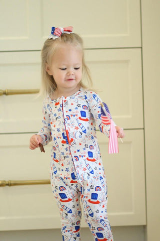 Bamboo Convertible Footie Romper - Fourth of July Baby & Toddler Sleepwear