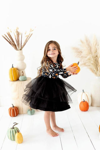 Kiki and Lulu Girl's Bamboo Long Sleeve Tulle Dress - Glow in the Dark