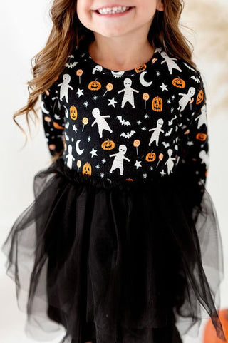 Kiki and Lulu Girl's Bamboo Long Sleeve Tulle Dress - Glow in the Dark