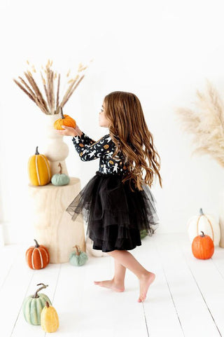 Kiki and Lulu Girl's Bamboo Long Sleeve Tulle Dress - Glow in the Dark