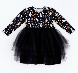 Kiki and Lulu Girl's Bamboo Long Sleeve Tulle Dress - Glow in the Dark