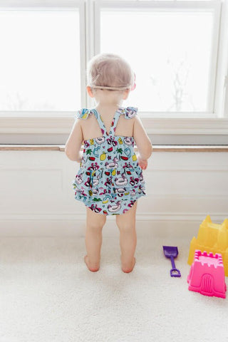 Girl's Bamboo Bubble Romper - It's a Waterful Life Kiki and Lulu