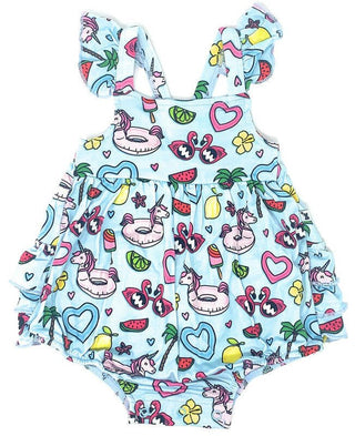 Kiki and Lulu Girls Bubble Romper - Girl Stickers