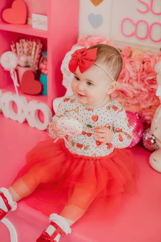 Kiki and Lulu Girl's Long Sleeve Tulle Dress - Valentines Hearts