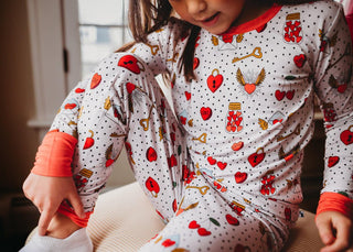 Kiki and Lulu Long Sleeve Pajama Set - Valentines Hearts | Cozy Sleepies provide warmth and snugness for better sleep.