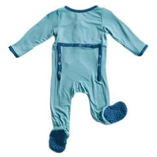 Boys Bamboo Footie Sleeper - Dockside Blue Kozi and Co.