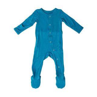 Boy's Bamboo Footie Sleeper - Aqua Blue Baby & Toddler Sleepwear