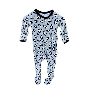 Kozi and Co Footie Pajama with Zipper - Leah Leopard Gray | Cozy Sleepies provide warmth and snugness for better sleep.