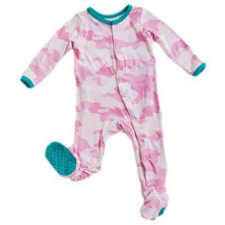 Kozi and Co Girls Bamboo Footie Sleeper - Pink Camo