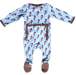 Girl's Bamboo Footie Sleeper - Ice Cream Treat Kozi and Co.