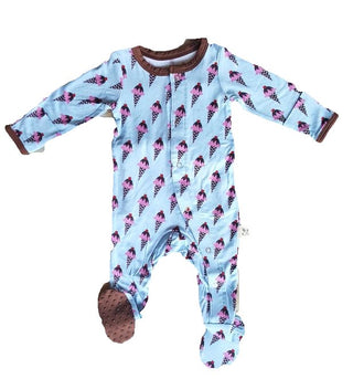 Girl's Bamboo Footie Sleeper - Ice Cream Treat Kozi and Co.