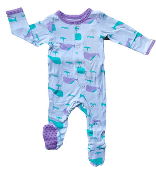 Girl's Bamboo Footie Sleeper - Orchid Whale Kozi and Co.