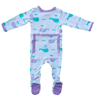 Girl's Bamboo Footie Sleeper - Orchid Whale Kozi and Co.