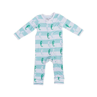 Print Bamboo Coverall Romper - Seahorse Stripe Baby & Toddler Sleepwear