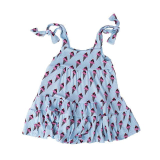 Kozi and Co Print Tiered Dress, Ice Cream Treat