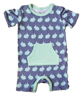 Kozi and Co Short Sleeve Romper - Bunny Hop