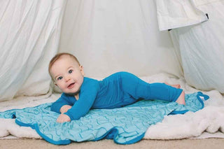 Solid Bamboo Coverall Romper - Aqua Baby & Toddler Sleepwear