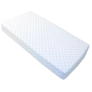 Ben & Noa Cotton Percale Crib Sheet - Blue Squares Bed Sheets