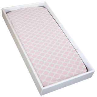 Girl's Cotton Flannel Changing Pad Cover, Pink Lattice - One Size Kushies