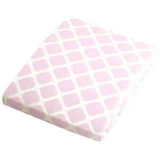 Kushies Girls Cotton Flannel Changing Pad Cover, Pink Lattice - One Size