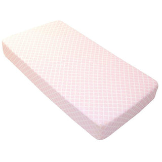 Kushies Girls Cotton Flannel Fitted Crib Sheet, Pink Lattice - One Size