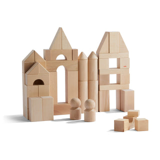 Basic Building Blocks 60 Piece Large Starter Set Architectural Blocks Wooden Blocks