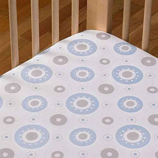 Fitted Crib Sheet, Blue Orbit Living Textiles