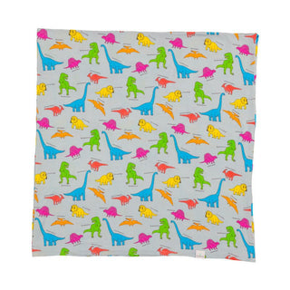 Macaron and Me Baby Swaddle Blanket, Neon Dinos - One Size