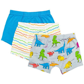 Boy's Bamboo Boxer Brief Set - Neon Dinos Macaron and Me