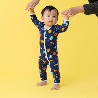 Bamboo Coverall with Zipper - Peaceful Planets Macaron and Me