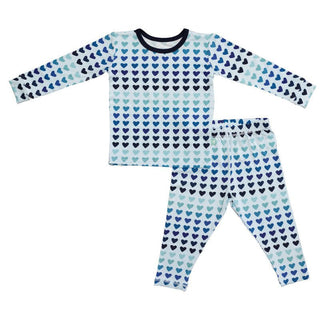 Bamboo Long Sleeve Pajama Set - Blue Ombre Hearts Baby & Toddler Sleepwear