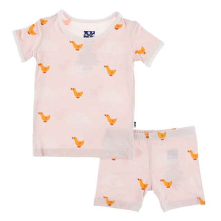 Bamboo Pajama Set with Shorts - Macaroon Puddle Duck Baby & Toddler Sleepwear