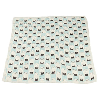 Peek-A-Boo Cats and White Bamboo Muslin Nursery Blanket Newcastle Classics