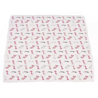 Playful Kitty and Candy Stripe Bamboo Muslin Nursery Blanket Newcastle Classics