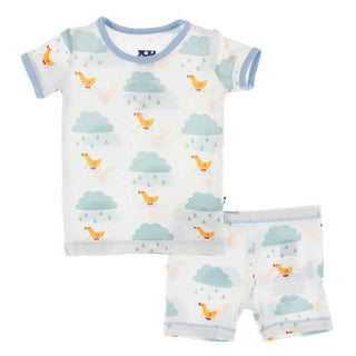 Bamboo Pajama Set With Shorts - Natural Puddle Duck Baby & Toddler Sleepwear