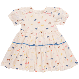 Pink Chicken Charlie Dress - Multi Tiny Horses | Baby Riddle