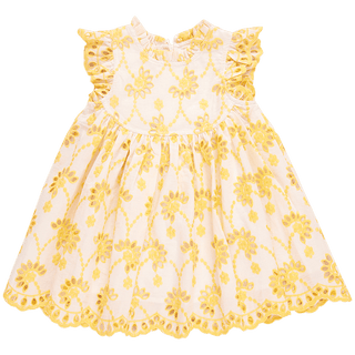 Pink Chicken Cynthia Dress - Bright Yellow Eyelet | Baby Riddle