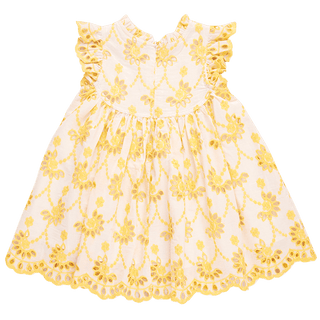 Pink Chicken Cynthia Dress - Bright Yellow Eyelet | Baby Riddle