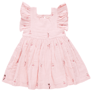 Pink Chicken Elsie Dress - Ballerina Embroidery | Baby Riddle