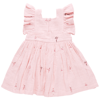 Pink Chicken Elsie Dress - Ballerina Embroidery | Baby Riddle