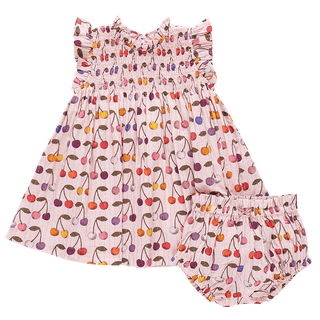 Pink Chicken Stevie Dress Set - Cloud Pink Cherry | Baby Riddle