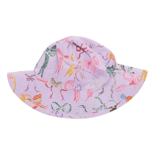 Pink Chicken Sun Hat - Lavender Watercolor Bows | Baby Riddle