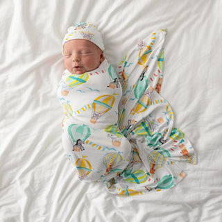 Bamboo Infant Swaddle and Beanie Set - Balloon Wonder