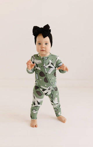 Posh Peanut Bamboo Convertible Footie Romper - Airman (Jets) 