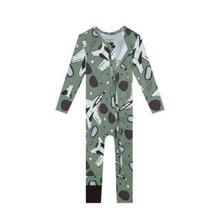 Posh Peanut Bamboo Convertible Footie Romper - Airman (Jets) 